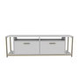 Hanah Home Soporte de TV Blanco y Dorado